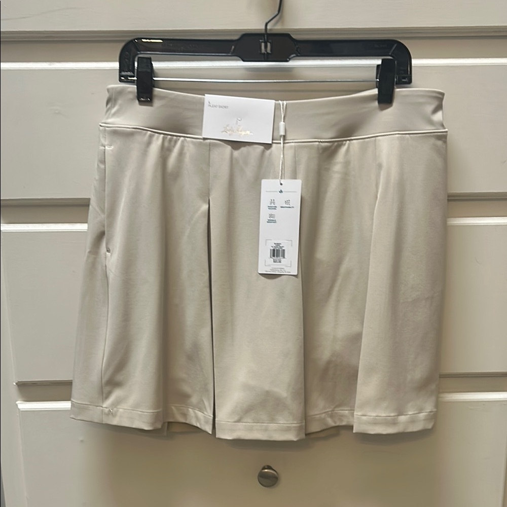Lady Hagen Cream Skater Mini Skirt